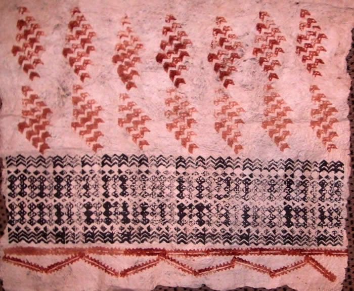 Post Contact Tapa design done with bamboo stamps