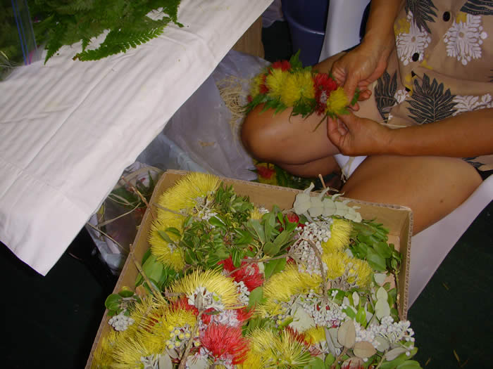 lehua lei making