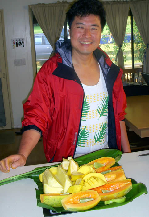 Wes serving breakfast